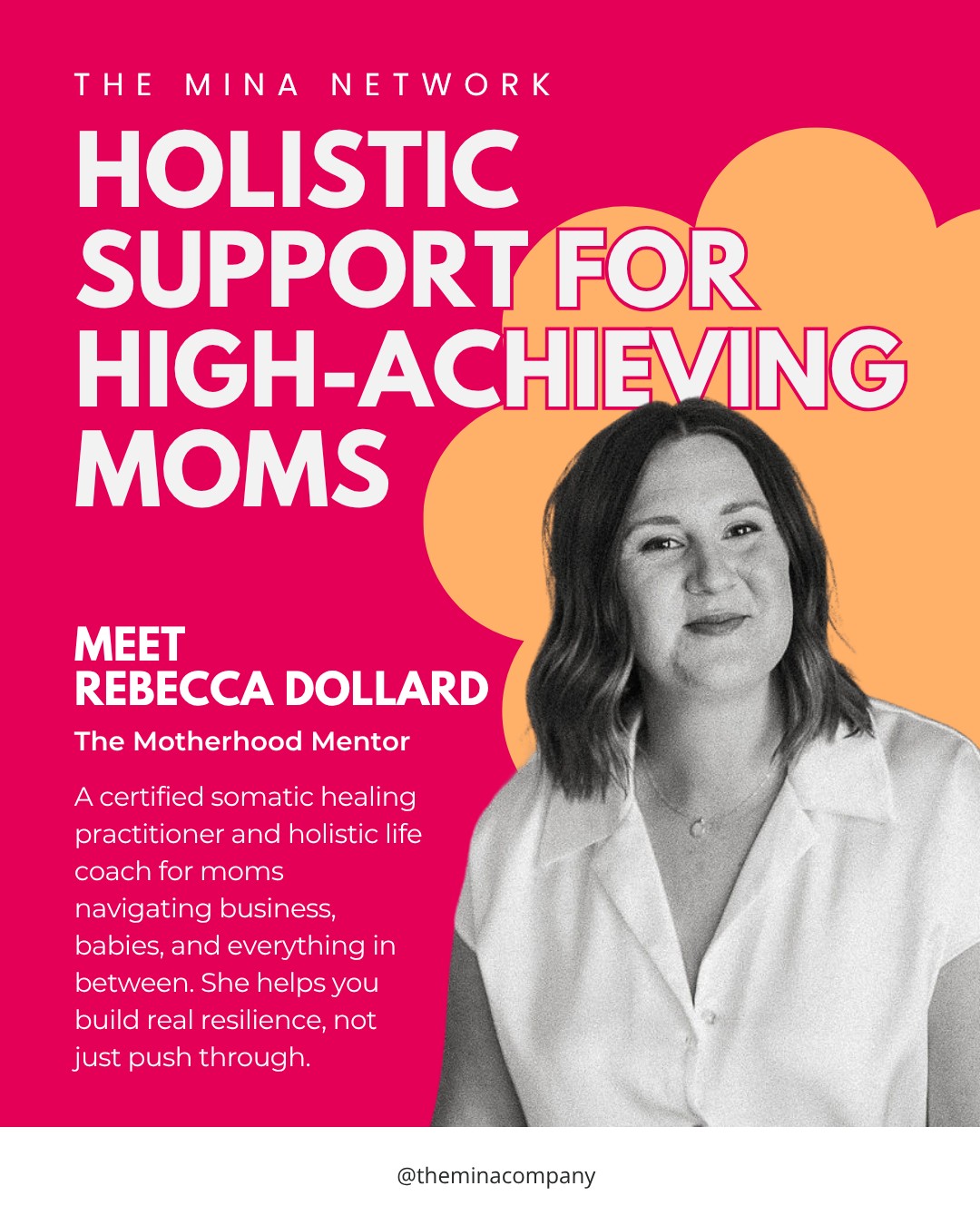 The Mina Network: the women I trust and refer.

If you're a mom building a business who's running on empty, pushing through burnout, or performing "fine" while quietly falling apart, Becca is who I call.

Rebecca Dollard is a certified somatic healing practitioner and holistic life coach who works with high-achieving moms navigating business, babies, and everything in between. Her whole approach is built on something most of us need to hear: you don't need help achieving, you need help holding. Instead of teaching you to push harder, she helps you build the nervous system capacity, boundaries, and self-trust to actually carry what you've built without it costing you everything.

It's not therapy and it's not hustle culture. It's the space between, where ambition and ease get to exist together. She works with women online and in person here in Northern Colorado, and honestly, if any part of that "maxed out" feeling sounds familiar, she's worth a follow.

Go find her at https://rebeccadollard.com/

 @themotherhoodmentor