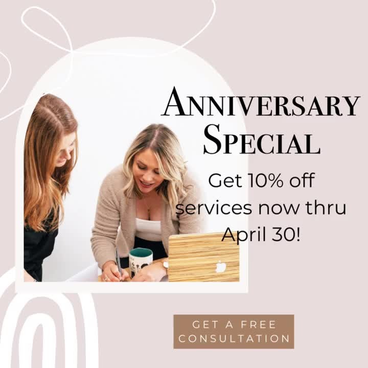 Our 4th anniversary is coming up and we're celebrating by offering 10% off all services when you sign before April 30th! 🤯

The best part? The discount isn't just a one-time or one-month thing - it applies to the ENTIRE rest of the year! 

If you've been teetering on the edge of whether to hire a professional agency, NOW is the time! Take advantage of this deal while it lasts! 💸

#anniversarydeal #anniversarysale #marketingagency #femaleownedbusiness #womenwholead #marketingconsultant #marketingstrategy #smallbusinessgrowth