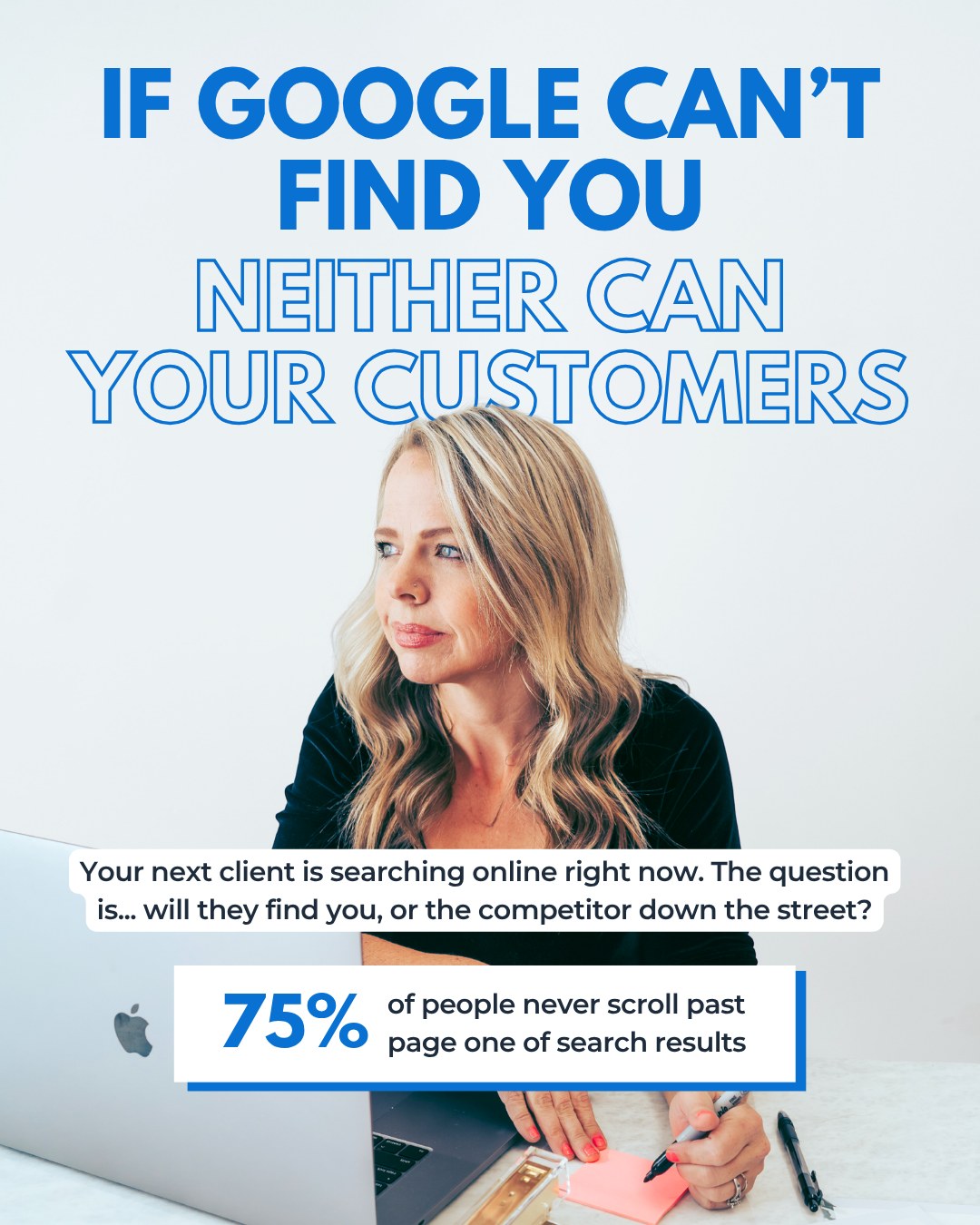 Think about the last time you Googled something. Did you go to page 2?

Neither do your customers.

If your business isn't showing up on the first page of search results, you're essentially invisible to the people who are already looking for exactly what you offer. That's not a traffic problem — it's an SEO problem. And it's fixable.

Local SEO is one of the most powerful tools a small business has to compete without a massive ad budget. It's how you get found by the right people, in the right place, at the right time.

Not sure where your website stands? We do a free audit after your first call — no strings attached.

Send us a DM or visit theminacompany.com