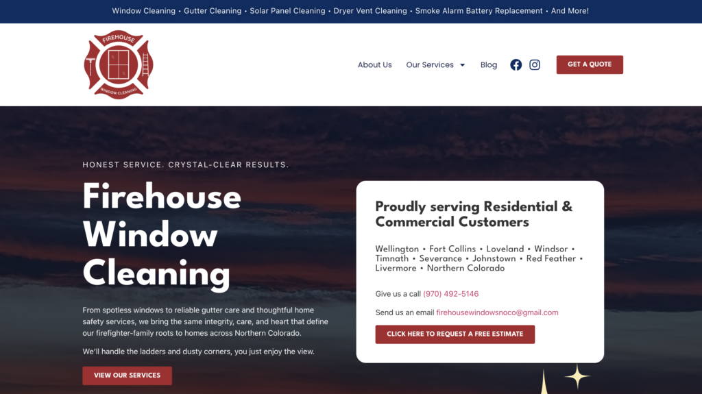 Window Cleaning - Website Design