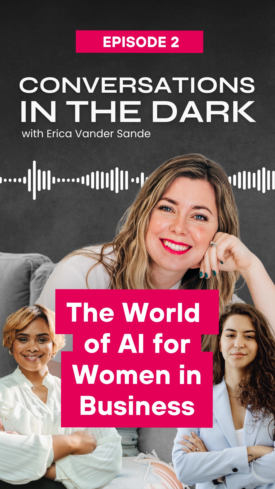 Ep. 2 is out now: The World of AI 🙅‍♀️

Erica sheds light on the gap between the number of female business owners and revenue growth. She believes women aren't just underutilizing AI in their businesses, they could be dreaming bigger because of it.

This episode gets into how Erica has used AI to grow her business into the top 4% revenue of female-owned businesses, in a way that gives her time back to live life with her family instead of taking on more and more.

Listen anywhere you listen to podcasts.